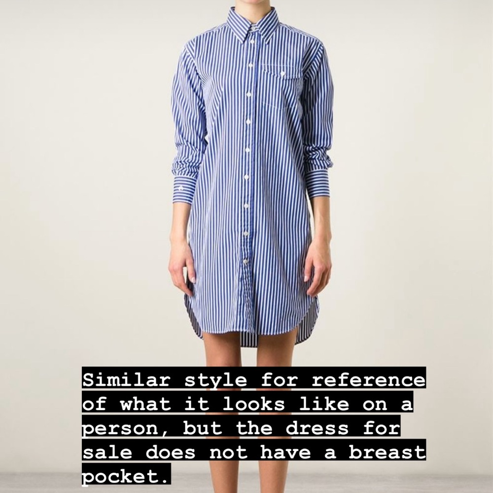 Ralph Lauren Blue and White Striped Shirt Dress